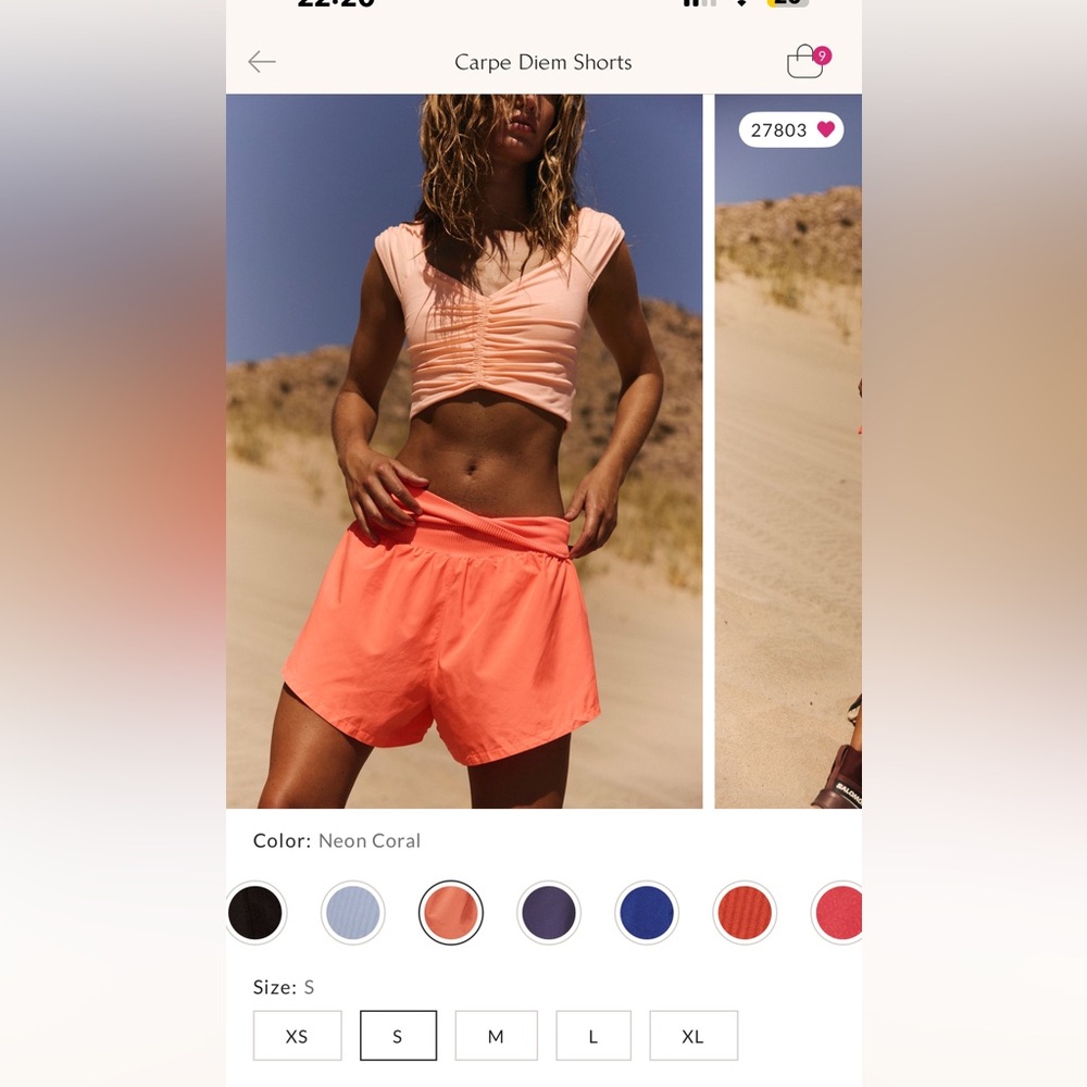 Free People Carpe Diem Shorts neon coral